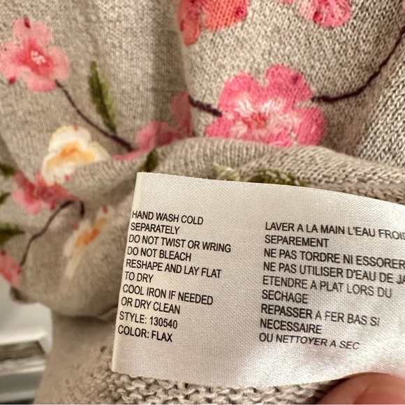 David Brooks Embroidered Floral Sweater L - Picture 4 of 6